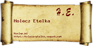 Holecz Etelka névjegykártya